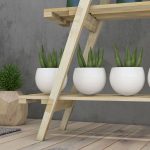 Portapiante Verticale 3 Livelli a Doghe in Abete, 100x36x112 cm, Color Legno - immagine 8