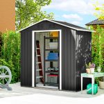 Casetta da Giardino Capanno Porta Attrezzi Acciaio 194x107x191 cm, Grigio - immagine 2