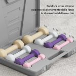 Set Manubri 10 kg con Valigetta Porta Pesi, in Metallo, PU e Plastica, 41x30x8 cm, Multicolore - immagine 7