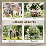 Arco da Giardino in Acciaio, Archetto Nuziale Rotondo per Palloncini e Piante Rampicanti per Cerimonie, Compleanni ed Eventi, 222x60x224 cm, Oro - immagine 6